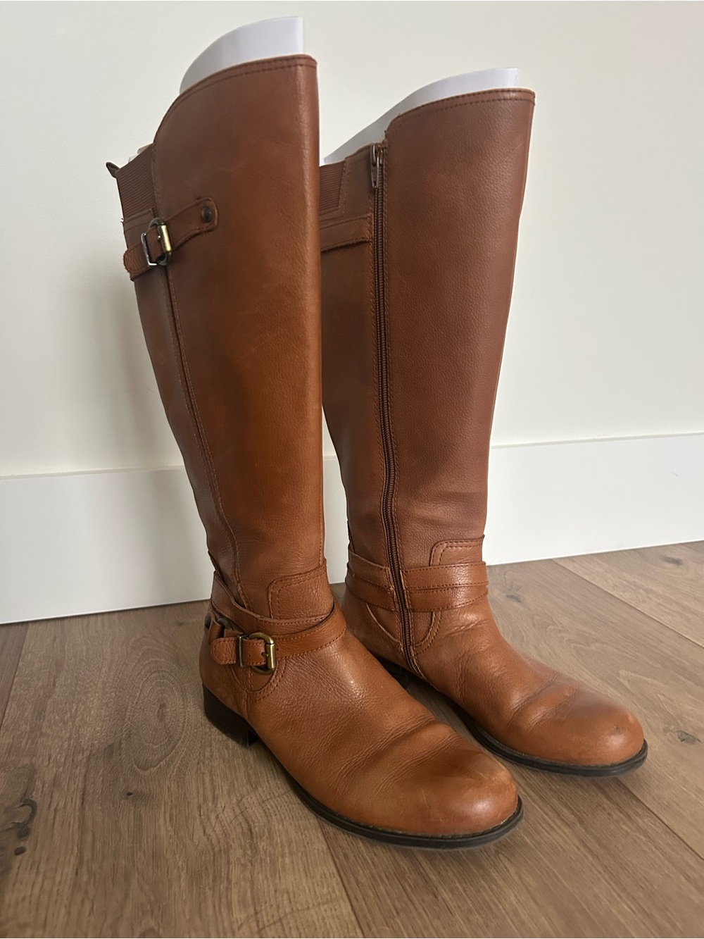 Naturalizer Wide-Calf Riding Boots - Brown Leather Upper